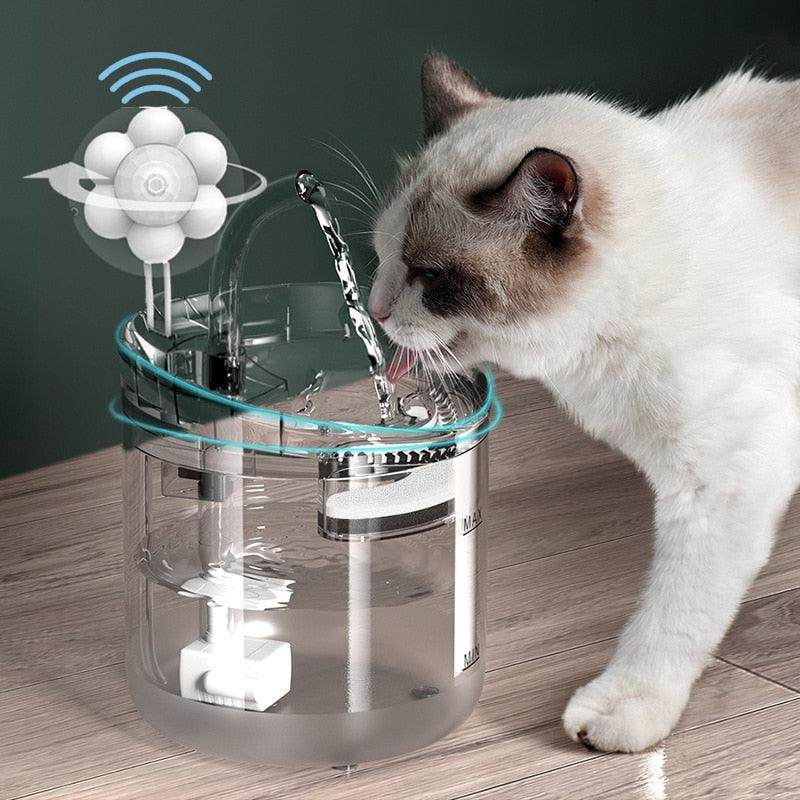 Cat Dog Water Fountain Filter Automatic Sensor Drinker For Cats Feeder Pet Water Dispenser Auto Drinking Fountain 2L For Pets - MY WORLD