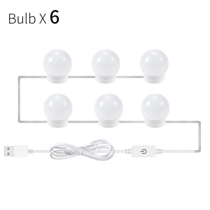 CanLing LED 12V Makeup Mirror Light Bulb Hollywood Vanity Lights Stepless Dimmable Wall Lamp 6 10 14Bulbs Kit for Dressing Table - MY WORLD