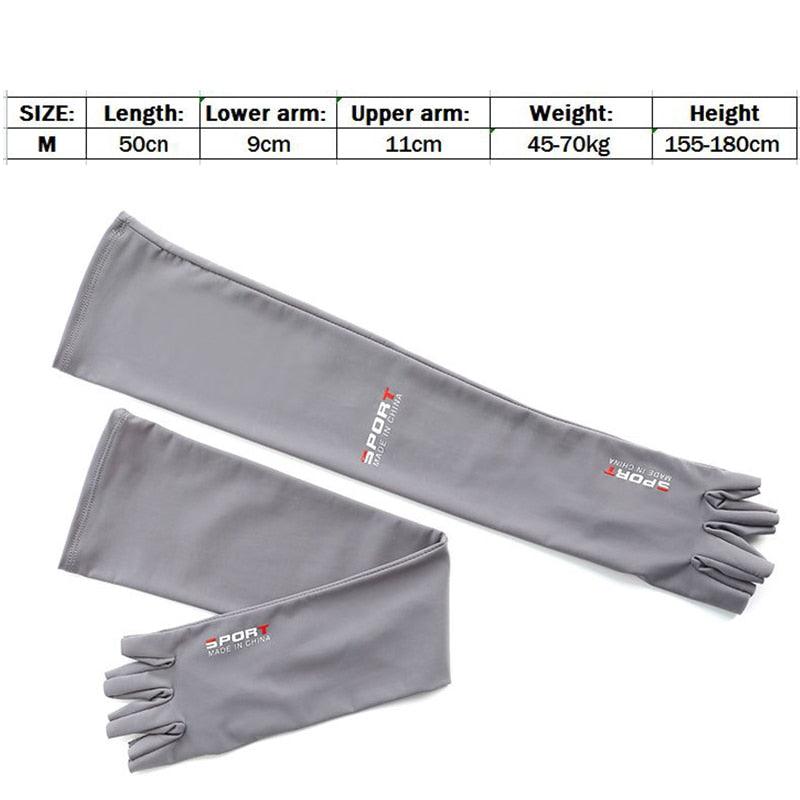 Dropship 2pcs Sport Arm Sleeves Cycling Running Fishing Climbing Arm Cover Sun UV Protection Ice Cool Sleeves With 5-finger Cuff - MY WORLD