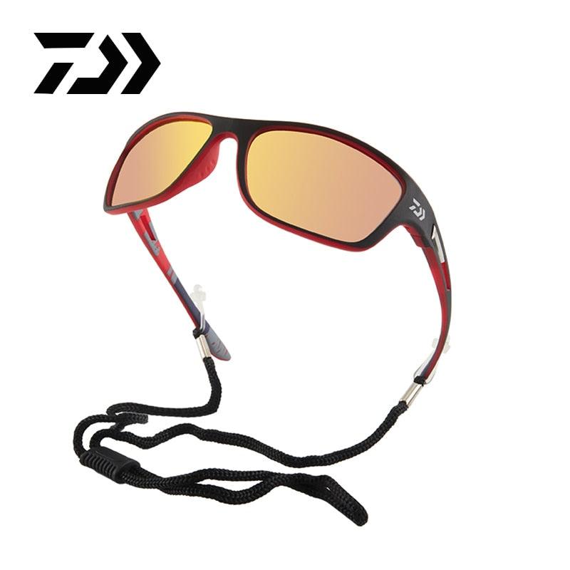 DAIWA Professional Fishing Sunglasses Men Polarized Glasses UV400 Outdoor Sports Goggles Eyewear With Attached Cord Rope - MY WORLD