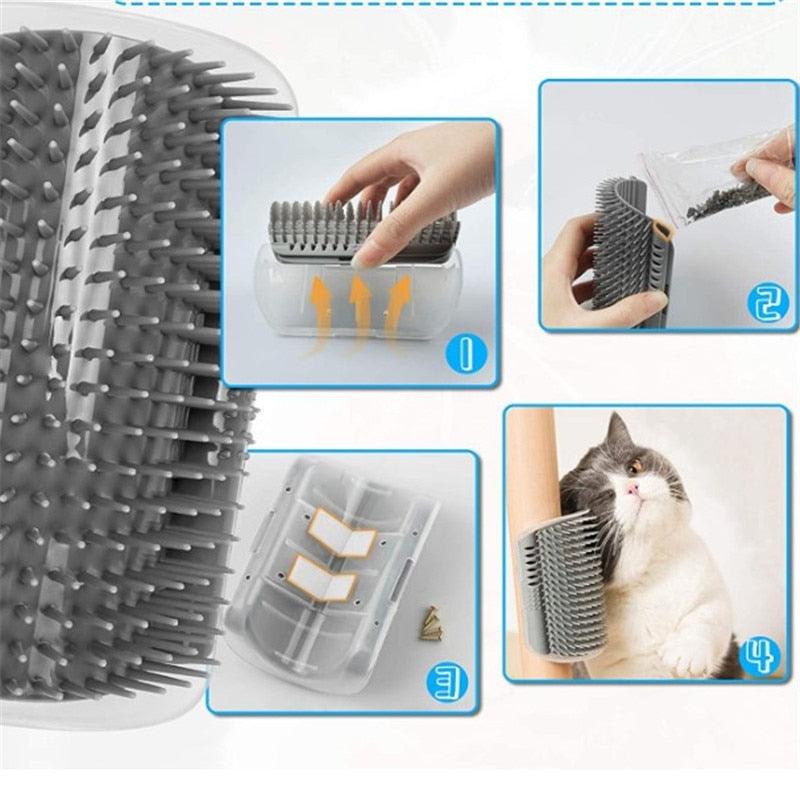 Cats Brush For Corner Cat Massager Self Clean Groomer Comb For Cat Hair Removal Brush Cats Rubs The Face Pet Product With Catnip - MY WORLD