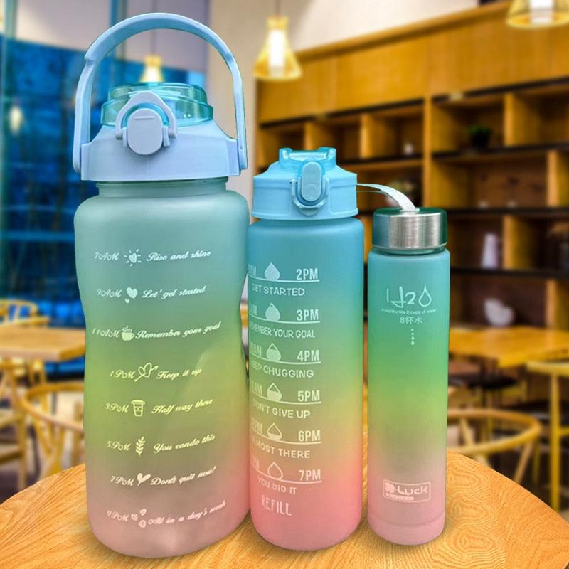 3pcs/Set Sports Large Capacity Water Bottle School Girl Children Kawaii Cute Drinking Cup for Male Female Jug Hiking Camping Cup - MY WORLD