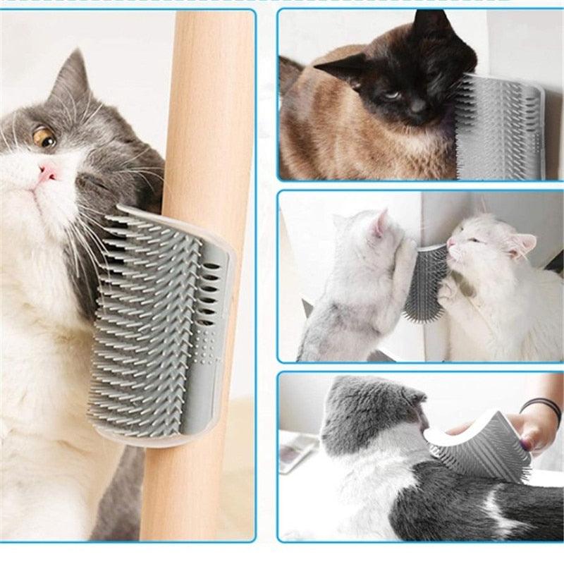 Cats Brush For Corner Cat Massager Self Clean Groomer Comb For Cat Hair Removal Brush Cats Rubs The Face Pet Product With Catnip - MY WORLD