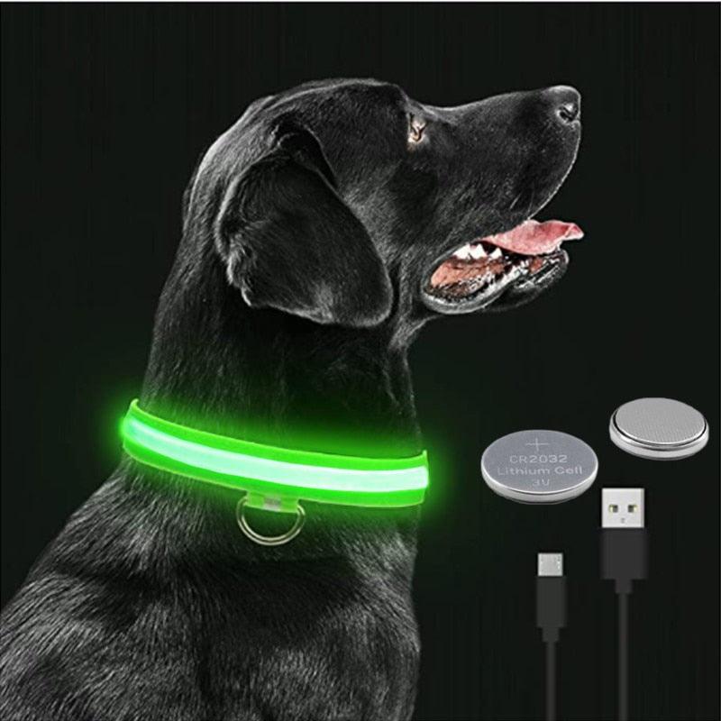 LED Glowing Dog Collar Adjustable Flashing Rechargea Luminous Collar Night Anti-Lost Dog Light HarnessFor Small Dog Pet Products - MY WORLD