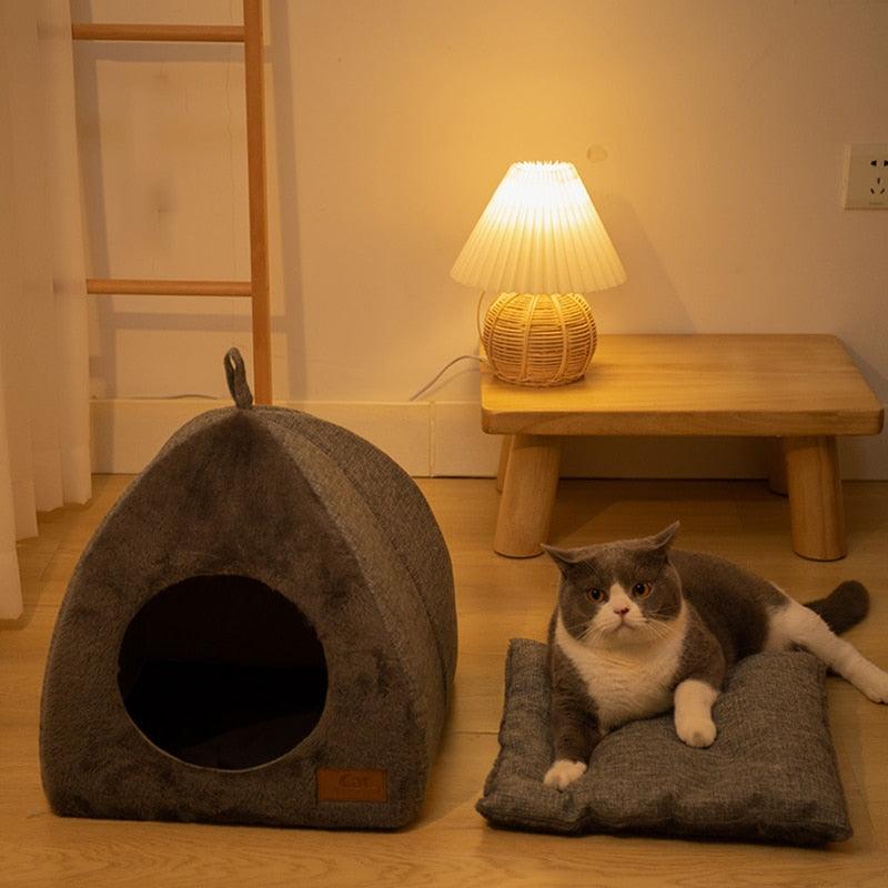 Cat Bed House For Indoor Winter Warm Deep Sleep Comfort Pet Basket Cozy Little Mat For Small Dog Kitten Accessories - MY WORLD